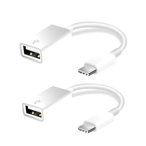 FLEAVER USB C to USB Adapter [2 Pack],Type-C OTG Cable Type C Male to USB A Female Adapter Compatible with Pro/Air 2019 2018 2017,S20 S20+ Ultra Note 10 S9 S8 (White)
