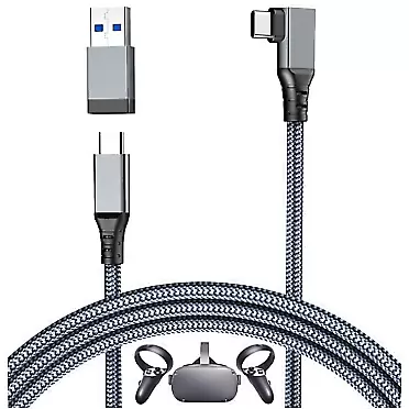 TRPYD Oculus Quest Link Cable USB C to A 10FT USB 3.2 Gen1 High Speed Data Transfer & Fast Charging Cord Compatible for Oculus Quest Quest 2 and Gaming PC 10 ft