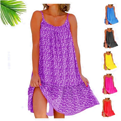 LOSD CamiBloom Floral Printed Camisole Dress,Camisole Dress for Women,Boho Pink Chloe Cami Bloom Dress,Sleeveless Cami Dress