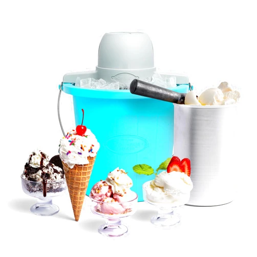 Nostalgia Electric Ice Cream Maker - Old Fashioned Soft Serve Ice Cream Machine Makes Frozen Yogurt or Gelato in Minutes - Fun Kitchen Appliance - Aqua - 4 Quart