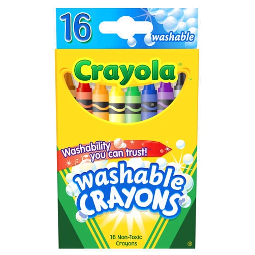 Crayola Washable Ultra Clean Crayons, Assorted Colors,16/Box (52-6916)