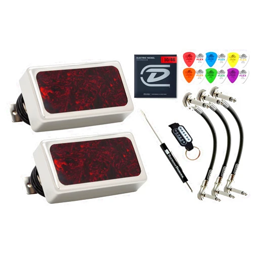 Tonebird Seymour Duncan Hot Rodded Humbucker Set Matched SH-2n Jazz SH-4 JB Guitar Pickup Tonebird Bundle Perfect for Blues, Rock, Country, and Metal (Raw Nickel/Tortoise Shell Cover)