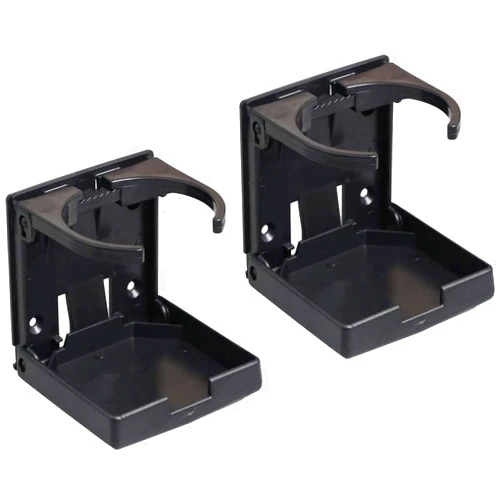 WedFeir 2PCS Adjustable Folding Drink Holder with Screws and Tapes, Folding Automotive Cup Holders for Car Truck Boat Van. (Black)