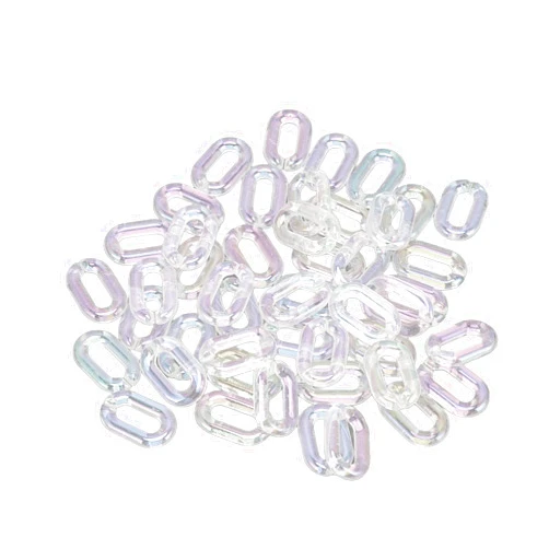 SWOQ Acrylic Chain Link Transparent Link Rings 50pcs Clear Color Plated for DIY Crafts for Necklace Jewelry Making