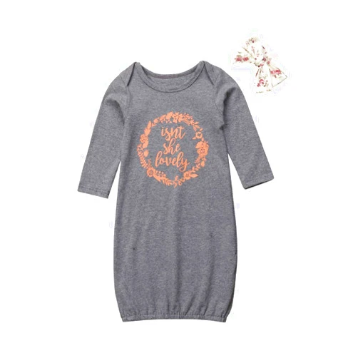 FIOMVA Newborn Baby Girl Boy Nightgowns Organic Cotton Gowns Knotted Sleeping Bag with Hat Coming Home Outfit for Unisex Baby