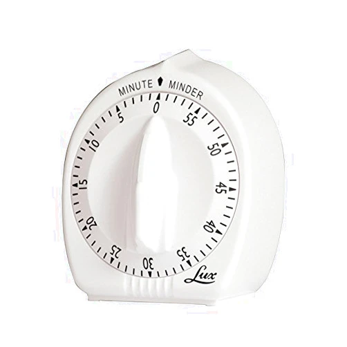 Browne Foodservice Lux Minute Minder Timer Mechanical White with Black Markings 60 Min