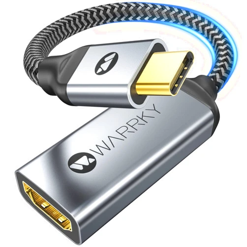 Warrky USB C to HDMI Adapter 4K, [Anti-Interference Gold-Plated Connector] Type C to HDMI Adapter, Thunderbolt 3/4 Compatible with Apple iPad Pro/Air, MacBook Pro/Air, iMac, Samsung Galaxy, Surface