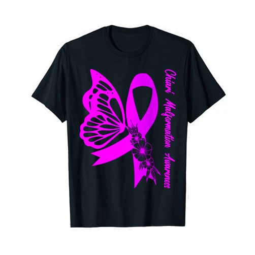 Chiari Malformation Awareness products (Lwaka) Chiari Malformation Awareness Butterfly Purple Ribbon T-Shirt
