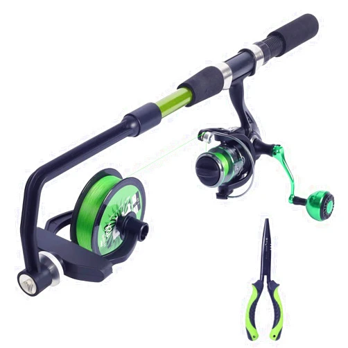 KULPORT Fishing Line Spooler, No Line Twist, Adjustable line Winder, Portable for Spinning & Casting and Trolling Reel with Fishing Pliers