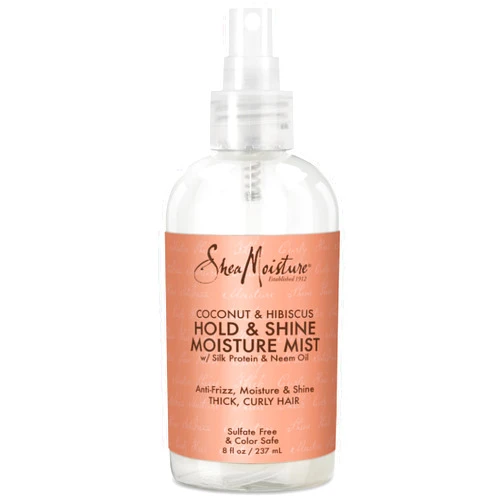 Sheamoisture Hold and Shine Moisture Mist for Thick, Curly Hair Coconut and Hibiscus for Frizz Control 8 oz