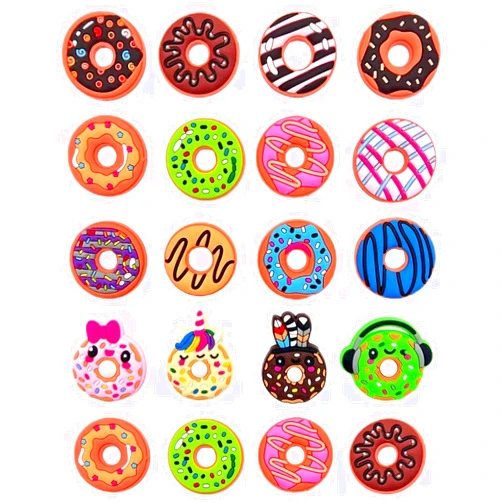BOWNDY Donuts Shoe Charms for Croc Clog shoes Decoration, Sweet Cake Pins for Shoe & Bracelet Wristband Party Gifts
