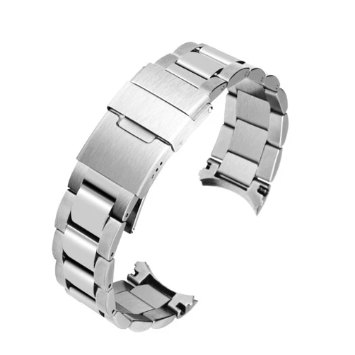 Jazoxy 21mm 914L Metal Watch Band For Longines Conquest Hydroconquest/ DolceVita/Master Men Women, OE Style Replacement Curved-End Strap Wrist Bands,Quick-Release Bracelet Wristband With Removal Adustment Tool