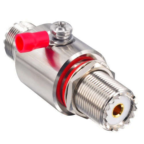 Onelinkmore UHF Coaxial Lightning Arrestor SO239 Lightning Surge Protector Suppressor with SO239 UHF Female Connectors for RF, HF, VHF, UHF,CB Radio,HAM Radio Gear, 2-Way Base Stations,Antenna Switch Dummy Load