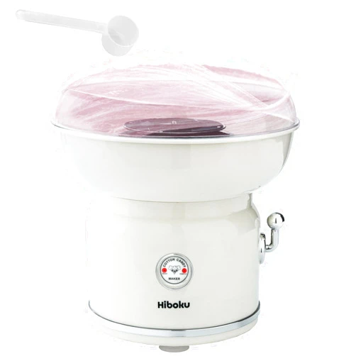 Hiboku JoySharing Cotton Candy Machine for Kids, Mini Electric Manual Countertop Cotton Candy Maker with Scoop, for Gift, Party, Festival, Birthday, White