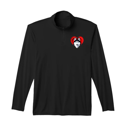 Siberian Husky Gifts Siberian Husky Heart Cute Puppy Dog Lover or Pet Owner Performance Quarter-Zip Top