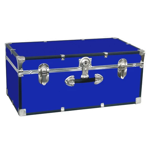 Seward Trunk College Dorm and Camp Storage Footlocker Trunk, Blue, 30-Inch (SWD5120-40)