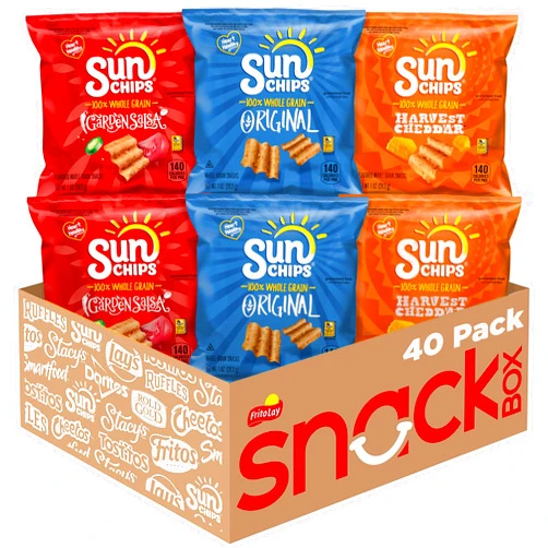 SunChips Multigrain Snacks, Variety Pack, 1 Ounce (Pack of 40)