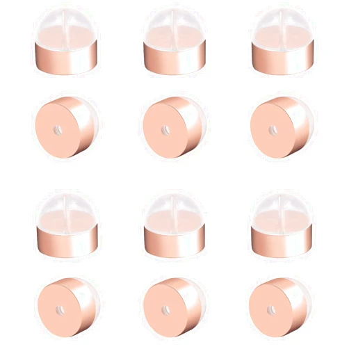 LOADR Locking Earring Backs for Studs,18k Gold Silicone Earrings Back for Studs Secure,Hypoallergenic Earring Backs Apply to Earring Backs for Droopy Ears (6 Pairs)