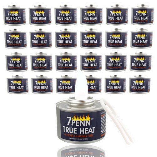 7Penn Buffet Food Warmers for Parties, 12 Pack - 6 Hour Chafing Dish Fuel Cans Catering Food Warmers Buffet Heating Food Warmer Party Canned Heat Burner with Bonus Lid Openers