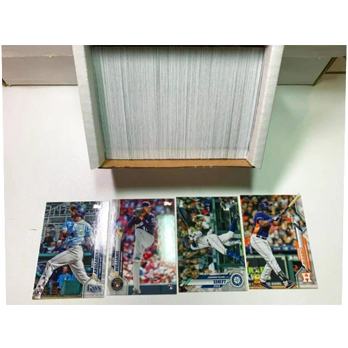 Topps 2020 Topps Update Complete Hand Collated MLB Baseball Set of 300 Cards in Raw (NM or Better) Condition - Includes 29 Rookie Cards With Randy Arozarena's first Topps Tampa Bay Rays Card and NL Rookie of the Year Devin Williams. Includes multiple cards of Derek Jeter, Mike Trout, Ken Griffey Jr. and other hall of famers. This set also includes the highly sought after and collectible Rookie Debut cards of Bo Bichette, Kyle Lewis (AL Rookie of the Year) and Yordan Alvarez.
