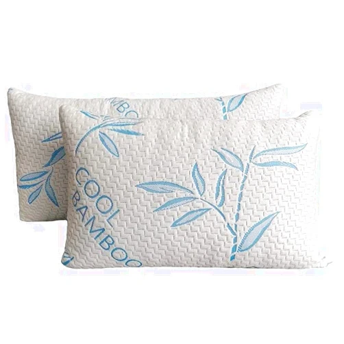 ComfySleep Queen Size 2 Pack Rayon Made from Bamboo Pillows for Sleeping, Cooling Shredded Memory Foam Adjustable Bed Pillow with, Removable/Washable Cover (Queen 2 Pack)
