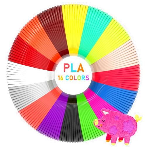 DIKA3D PLA 3D Pen Filament, 16 Colors 9.84 Feet Each 3D Pen PLA Filament, Total 157 feet 3D Printing Pen PLA Filament, Compatible with SCRIB3D MYNT3D 3D Pen, Not Suitable for 3Doodler