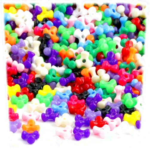 The Crafts Outlet 1,000pc Plastic, Opaque, Tri Beads, 10mm, Multi Mix