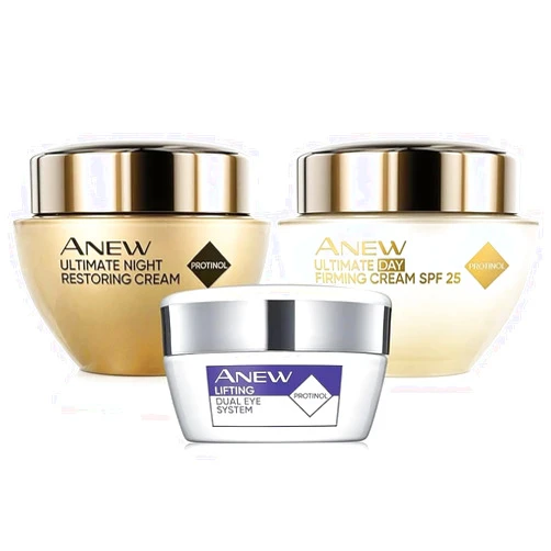Generic Avon Anew Ultimate DAY + NIGHT + Dual Eye Cream (Ideal for age 40+) Set of 3, White