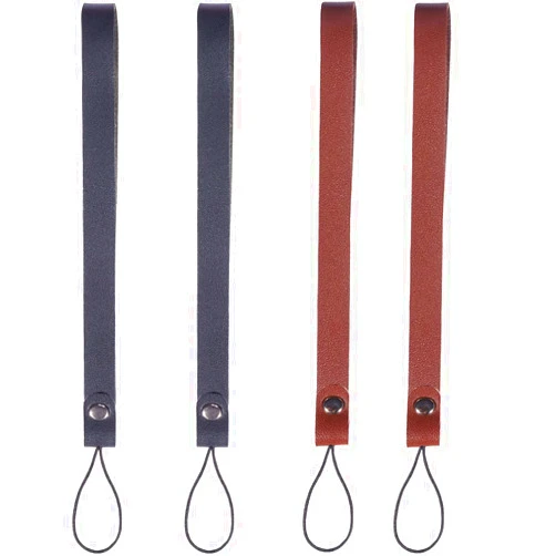 YOUOWO Wrist lanyards 4 Pack PU Black Leather Wrist Lanyard for Keys Wraps Wristlet Keychain Black Brown Lanyard Hand Wrist Lanyard Keychain Car Key