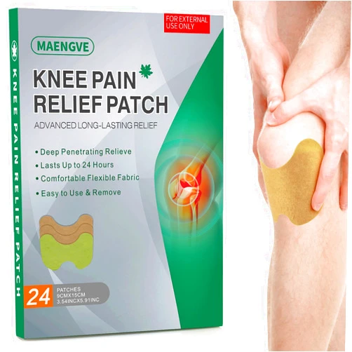 Hoontai Pain Relief Patches - Fast Acting Knee Patch for Instant Relief Pain & Inflammation 24 Count (Pack of 1)