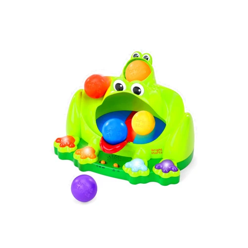 Bright Starts Poppin' Ball Frog Ball Play Toy, Launching, Bouncing & Ramp Racer Toy, Crawl and Chase, Unisex, 6 Months+