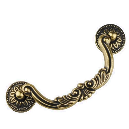 MuDuJia 4-Pack 5 Inch Vintage Dresser Drawer Pull Handles Antique Bronze/Black.Available in Two Colors Rustic Kitchen Antique Drop Bail Pull Handles Metal Cabinet Pulls 128mm (4,Antique Bronze)