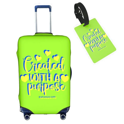 Tuizumy Suitcase Covers In Bright Colors Bible Encourage Elastic Protective Washable Luggage Cover With Concealed Zipper Suitable For 18-32 Inch(L:25-28 Inch)