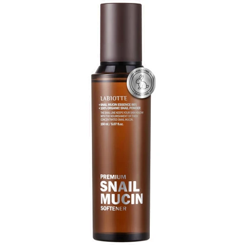 LABIOTTE Premium Snail Mucin Softener | Korean Skin Care Face Toner for Women & Men w/ 86% Snail Mucin Essence | Hypoallergenic Facial Toner for Sensitive Skin | Hydrating Toner (5.07 fl oz), Clear