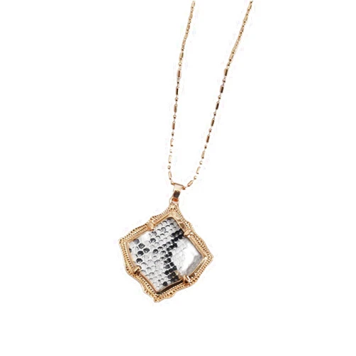 Generic 6 Colors Four-Sided Polygon Quadrilateral Kige Tassel Big Necklace Pendants for Girl Friends
