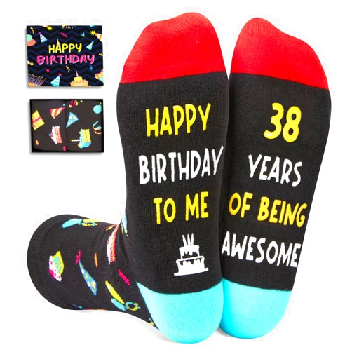 Zmart Birthday Gifts for Men - 36 37 38 39 40 Year Olds Birthday Socks for Men and Women