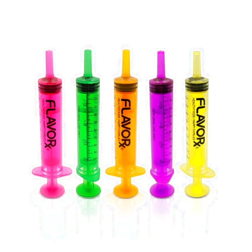 FLAVORx Rainbow Dose Oral Dosing Syringes | No More Medicine-Time Meltdowns! | 5 Uniquely Colored Syringes | 10ml (2tsp) Each | 3 Bottleneckers Included | New & Improved!