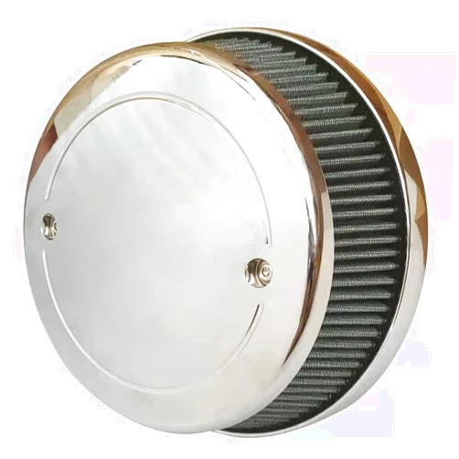 AGECO Air Cleaner Harley Filter Motorcycle Intake CNC Cut Kit Chrome for Indian Models Vintage Springfield Chieftain Roadmaster 2014 - 2021 (BGIN-990CH)