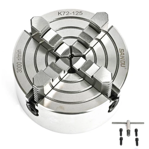 YINMAO 125mm 4 Jaw Chuck SANOU Lathe Chuck K72-125 Metal Chuck 4 Jaw Independent Chuck 5'' For Mini Lathe