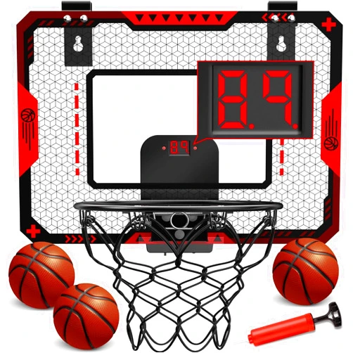 OCHIDO Indoor Basketball Hoop for Kids 5 6 7 8 9 10+Years Old Boys,Mini Basketball Hoop Over The Door Mini Hoop with Electronic Scoreboard & 3 Balls,Kids Basketball Hoop Sport Toys for Gift for Boys Age 5-10