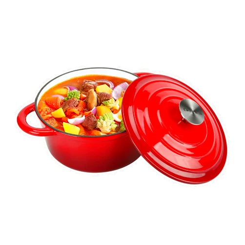 COOKWIN Cast Iron Dutch Oven,3 QT Dutch Oven Pot with lid Heavy Duty Dutch Ovens Enameled Cast Iron Pot Dual Handles Cookware for Baking Bread,Braiser,Soup,Meat, Ideal for Family, Cerise