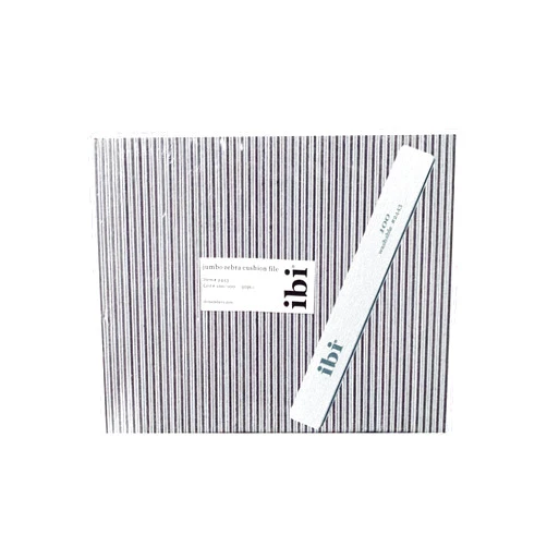 IBI 100 Jumbo Zebra Cushion File (100/100) for professionals | Washable and Sanitizable Nail File | 100 Grit (50PCS)