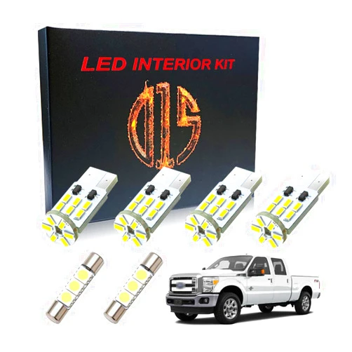 D15 Lighting LED Interior Light Accessories Kit for 1999-2016 Ford F250 F350 F450 6000k White Map Dome Visor Cargo License Plate Bulbs (16 Pieces)