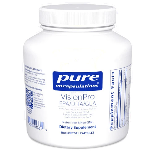Pure Encapsulations VisionPro EPA/DHA/GLA | Supports Natural Tear Production and Retention of Eye Moisture* | 180 Softgel Capsules