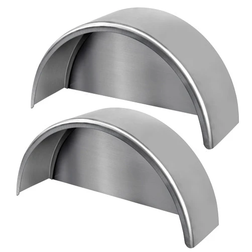 JY PERFORMANCE Trailer Fenders Single Axle, Steel Round Single Axle Trailer Fenders with Fender Backs Fits for 14''-16'' Wheels, 32'' x 9'' x 15'' Separate Fender and Back Plate, Not Welded (2 PCS)