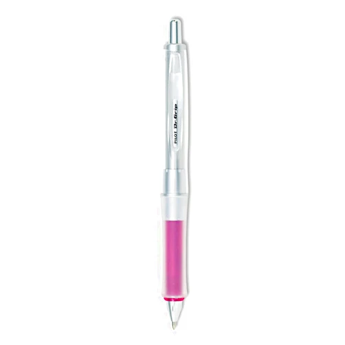 PILOT Dr. Grip Center of Gravity Refillable & Retractable Ballpoint Pen, Medium Point, Pink Grip, Black Ink, Single Pen (36182)