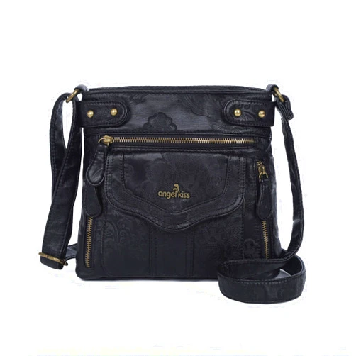 Angel Kiss Crossbody Purse for Women Multi Pockets Bags Retro Vegan Designer Leather Women's Shoulder Handbags