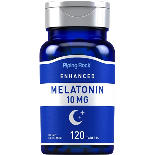 Piping Rock Melatonin with L-Theanine | 120 Tablets | Melatonin 10mg | Adult Sleep Supplement | Extra Strength Complex Formula | Vegetarian, Non-GMO, Gluten Free
