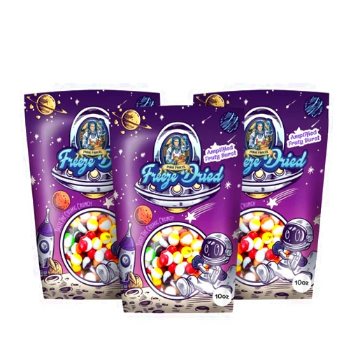 PURA PARCEL 10 oz Freeze Dried Skittles Resealable Skittles Bag Crunchy Skittles Amplified Fruity Burst Freeze-Dried Candy Skittles Mix-ins Fruity Burst Candy Skittles Treats Dried Skittles (3 Pack)