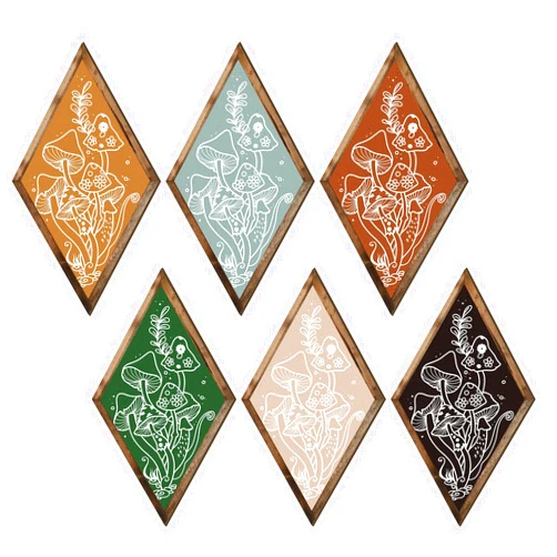 Nuenen 6 Pcs Mushroom Wood Sign Vintage Wall Decor Mushroom Hanging Plaque Cottage Core Wall Sign Rustic Wooden Art Woodland Gifts for Farmhouse Home Bedroom Living Room Kitchen Spring Holiday Gift